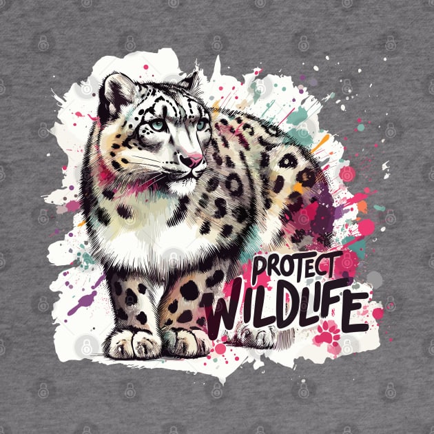 Snow Leopard - Protect Wildlife by PrintSoulDesigns